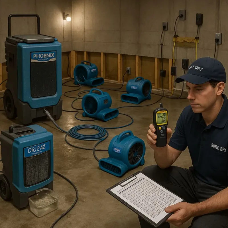 Structural Drying and Dehumidification process in Pine Ridge, PA